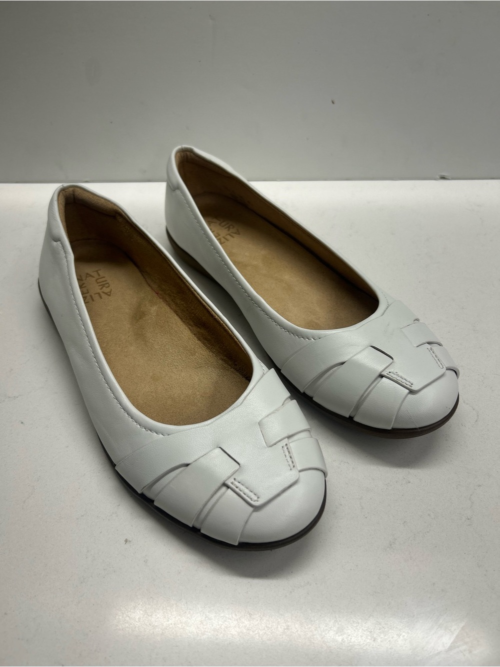 Naturalizer White Women's Braided Toe Ballet‎ Flats 9.5